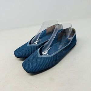 Vivaia Women's Blue Knit Square Toe Ballet Flats Comfort Slip On Shoes Size 40